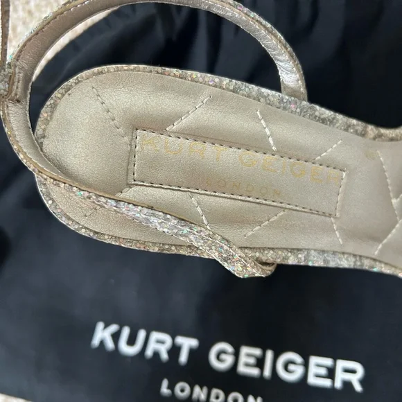 Kurt Geiger Silver Glitter Sandals - Picture 3 of 8